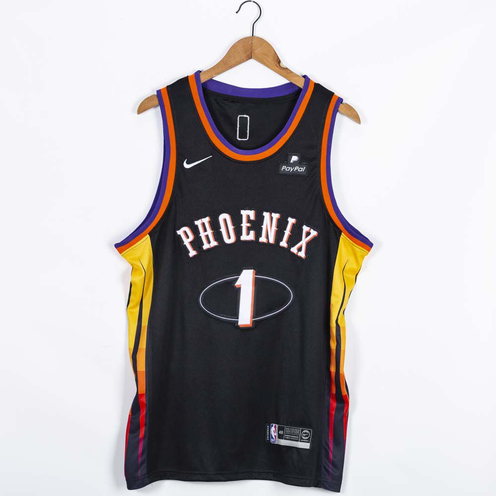 Men Phoenix Suns #1 Booker Black 75th anniversary Nike 2021 NBA Jersey